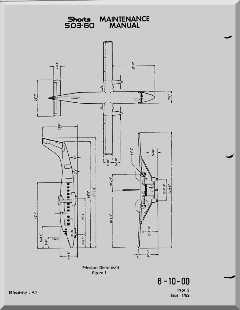 Short SD3-60 Aircraft Maintenance Training Manual - Aircraft