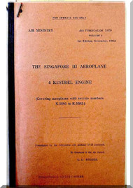Short Singapore  III Aircraft  Pilot's Notes Manual -  ( English Language ) , AP 1479 , 1954