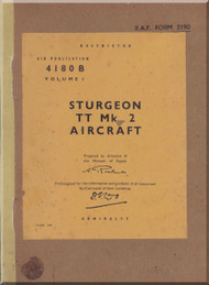 Short Sturgeon T T Mk.2 Aircraft Service Manual AP 4180 B Volume 1