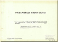 Scottish Aviation Twin Pioneer CC Mk.1 and Mk.2 Aircraft  Crew Notes Manual -