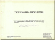 Scottish Aviation Twin Pioneer CC Mk.1 and Mk.2 Aircraft  Crew Notes Manual