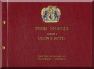 Scottish Aviation Twin Pioneer Series 2 Aircraft  Crew Notes Manual 