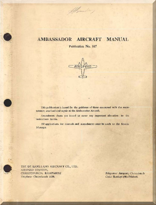 Airspeed Ambassador Aircraft Flight  Manual