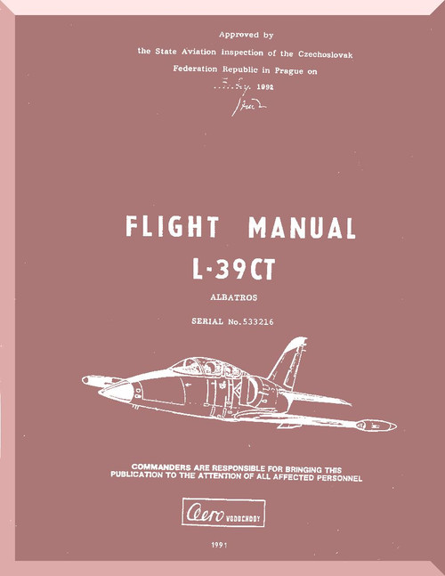 Aero Vodochoy L-39 CT Albatross Aircraft Flight  Manual