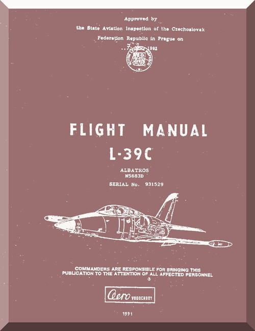 Aero Vodochoy L-39 C Albatross Aircraft Flight  Manual