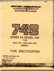 Avro  / BAe / Hawker Siddeley 748   Aircraft  Type Specification Manual