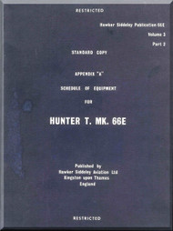 Hawker Hunter  Mk.66 E  Aircraft Technical Manual -  Schedule of Equipment