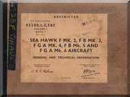 Hawker Sea Hawk F.2  Aircraft Maintenance Manual -  ( English Language )  A.P. 4328B, C,D,E & F