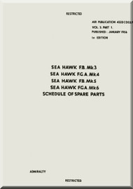 Hawker Sea Hawk Aircraft Schedule Spare Parts Manual AP 4328