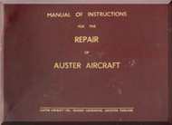 Auster Aircraft Instructions Structural Repair Manual 