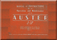 Auster Aiglet J5P Aircraft Operation Maintenance  Manual