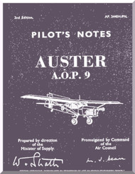Auster A.O.P. 9 Aircraft Instructions Pilot's Notes Manual 
