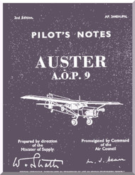 Auster A.O.P. 9 Aircraft Instructions Pilot's Notes Manual