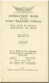 A. V. Roe Avro  621 " Trainer " Aircraft Instructions Book   Manual 