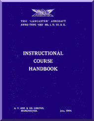 A. V. Roe Avro Lancaster Aircraft Instructional Course Handbook Manual 