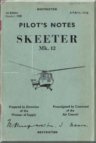 Saunders Roe Skeeter  Mk.12 Helicopter Pilot Notes  Manual