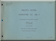 A. V. Roe Avro Andover CC Mk. 2  Aircraft Pilot's Notes Manual