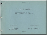 Blackburn Beverley   C Mk. I Aircraft Pilot's Notes Manual 