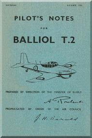 Boulton Paul Balliol T2 Aircraft Pilot's Notes Manual 