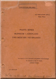 Bristol Blenheim I  Aircraft Pilot's Notes Manual -   A.P 1530 A