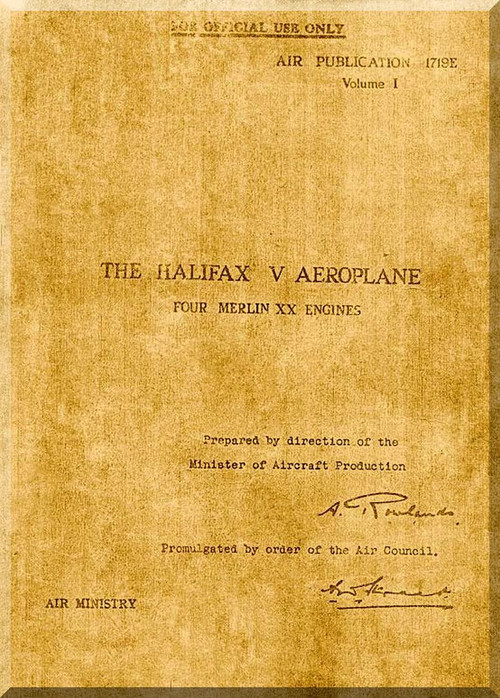 Handley Page Halifax V  Aircraft  Service Manual A.P. 1719E