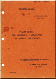 Handley Page Hereford  I Aircraft  Pilot's Notes Manual A. P. 1623 B