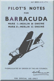 Fairey Barracuda  Aircraft Pilot's Notes Manual