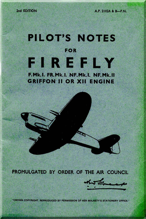 Fairey Firefly  Aircraft Pilot's Notes Manual