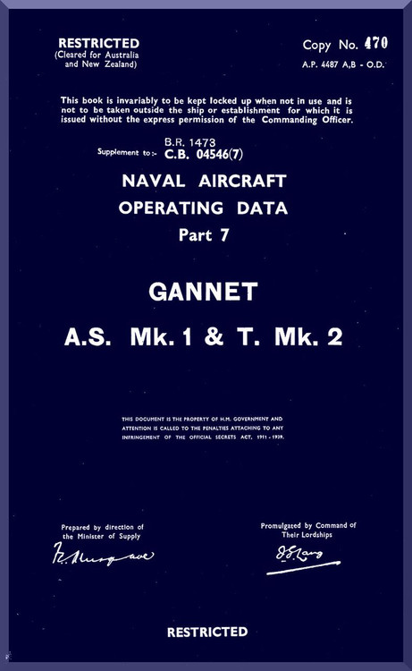 Fairey Gannet AS Mk.1 T Mk.2 Aircraft Operating Manual