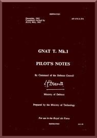 Folland Gnat T  Mk.1 Aircraft  Pilot's Notes Manual 