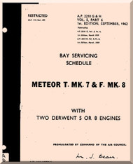 Gloster Meteor T Mk.7 Mk.9 Aircraft Bay Servicing Schedule Manual 
