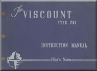Vickers Viscount 701 Aircraft  Instruction Manual Pilot's Notes
