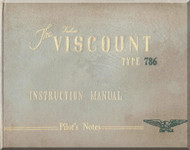 Vickers Viscount 786 Aircraft  Pilot's Notes Manual