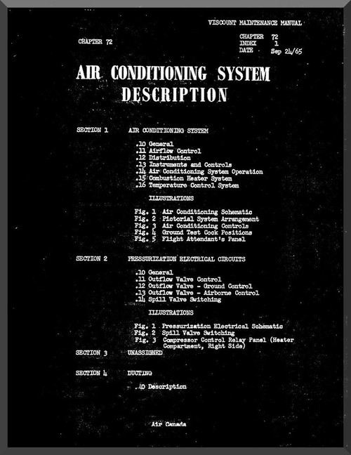 ickers Viscount  Aircraft  Air Condition Manual
