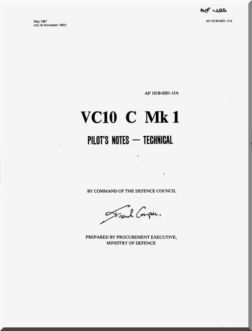 Vickers VC-10  C Mk1  Aircraft  Pilot's Notes Manual