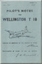 Vickers Wellington T 10  Aircraft  Pilot's Notes Manual