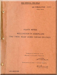Vickers Wellington IV  Aircraft  Pilot's Notes Manual