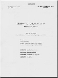 Rolls Royce " Griffon " Mk.61 64, 65, 66, 64  Aircraft Engine Operation Service and Descriptive Manual  AP 2234 K & L Volume 1