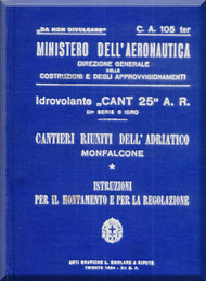CANT 25 Aircraft Erection and Maintenance Manual,  Istruzioni per il Montaggio  e la Regolazione ( Italian Language ) , 1934