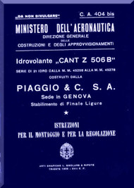 CANT Z 506 B Aircraft Erection and Maintenance Manual,  Istruzioni per il Montaggio  e la Regolazione ( Italian Language ) , 1939