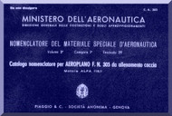 NARDI FN.305 Aircraft Illustrated Parts Catalog  Manual, Catalogo Nomenclatore ( Italian Language ) 