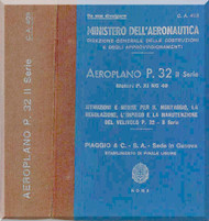 Piaggio P.32 Aircraft  Maintenance Manual, Istruzione Montaggio e Regolazione ( Italian Language ) 