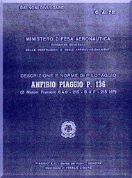 Piaggio P.136 Aircraft Flight Manual, Manuale di Pilotaggio ( Italian Language ) 