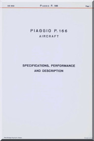 Piaggio P.166 B Aircraft Specifications Performance and Description Manual, ( English Language ) 