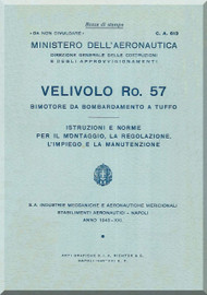 IMAM Romeo Ro.57 Aircraft Erection and Maintenance Manual,  Istruzioni per il Montaggio  e la Regolazione ( Italian Language ) , 