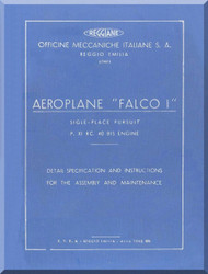 Reggiane R-2000 Aircraft Erection and Maintenance Manual,  Istruzioni per il Montaggio  e la Regolazione ( Englosh Language ) , 