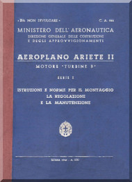 Reggiane R-2002 Aircraft Erection and Maintenance Manual,  Istruzioni per il Montaggio  e la Regolazione ( Italian Language ) , 