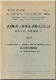 Reggiane R-2002  Series II Aircraft Erection and Maintenance Manual,  Istruzioni per il Montaggio  e la Regolazione ( Italian Language ) , 