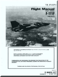 General Dynamics F-111F Aircraft Flight Manual, T.O. 1F-111F-1, 1977