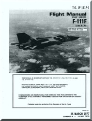 General Dynamics F-111F Aircraft Flight Manual, T.O. 1F-111F-1, 1977